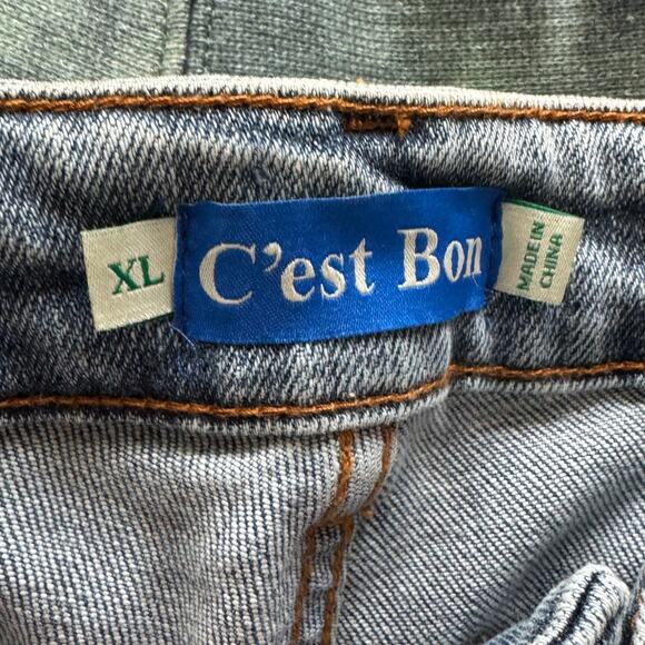 Men's C’est Bon Moneybag Graffiti Style Denim Jeans Size XL - Picture 3 of 8